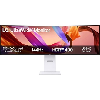 LG 49U950A-W UltraWide 49" ívelt NanoCell IPS LED monitor fehér 144Hz G-Sync / FreeSync Premium