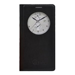 LG G3 S Gigapack tok álló, bőr hatású FLIP, ablakos, FEKETE