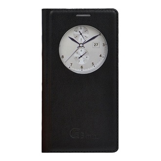 LG G3 S Gigapack tok álló, bőr hatású FLIP, ablakos, FEKETE