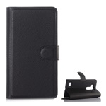 LG G4S Beat Gigapack tok álló, bőr hatású FLIP, prémium, FEKETE