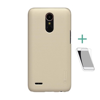 LG K10 (2017) NILLKIN SUPER FROSTED műanyag telefonvédő gumírozott, érdes felület + képernyővédő fólia, ARANY