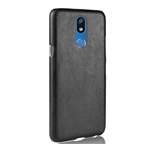 LG K40 LMX420 Gigapack Műanyag telefonvédő bőr hatású FEKETE