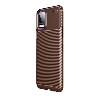 LG K52 Gigapack szilikon telefonvédő ütésállóság, karbon minta, BARNA
