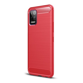 LG K52 Gigapack szilikon telefonvédő ütésállóság, karbon minta, PIROS