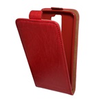 LG K8 Gigapack tok álló, bőr hatású FLIP, szilikon tartó, PIROS