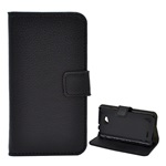 LG L65 Gigapack Tok álló, bőr hatású FLIP, prémium, FEKETE
