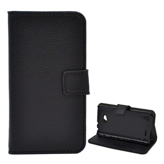 LG L65 Gigapack Tok álló, bőr hatású FLIP, prémium, FEKETE