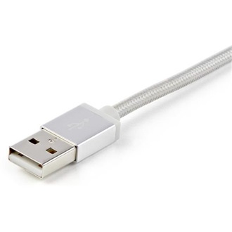 StarTech USB-A 2.0 -> USB-B 2.0 micro Lightning USB-C M/M töltőkábel 1m ezüst