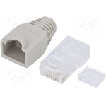 LogiLink RJ45 CAT6 UTP csatlakozó dugó szürke törésgátlóval, 100db