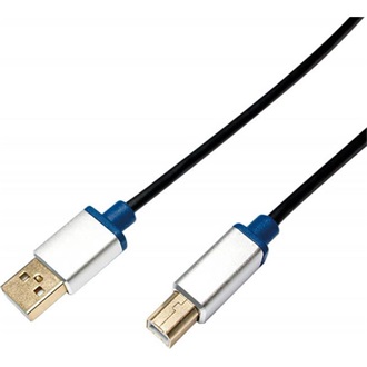 LogiLink USB-A 2.0 -> USB-B 2.0 M/M adatkábel 2m fekete premium
