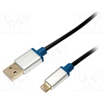LogiLink USB-A 2.0 -> USB-B 2.0 micro M/M adatkábel 1m fekete