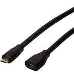 LogiLink USB-B 2.0 micro -> USB-B 2.0 micro M/F adatkábel hosszabbító 5m fekete