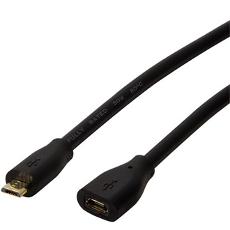 LogiLink USB-B 2.0 micro -> USB-B 2.0 micro M/F adatkábel hosszabbító 5m fekete