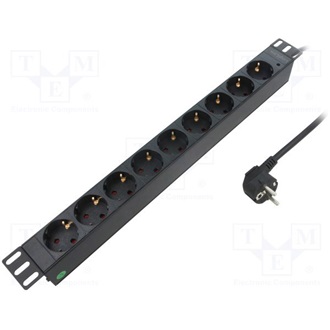 LOGILINK 19" power distribution unit with 9 german sockets without ON/OFF swi