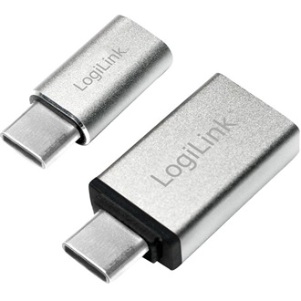 LogiLink USB-C -> USB-B 2.0 micro USB-C M/F adapter fém
