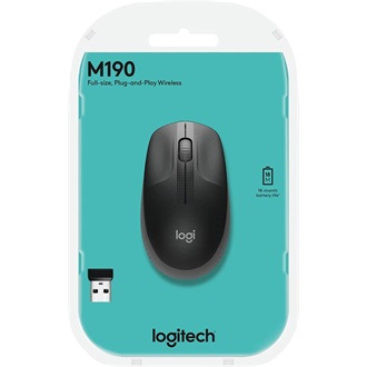 Logitech M190 optikai vezeték nélküli egér fekete