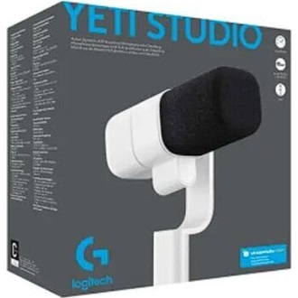 LOGITECH G Yeti Studio Active Dynamic XLR Broadcast Microphone with ClearAmp - OFF WHITE - XLR