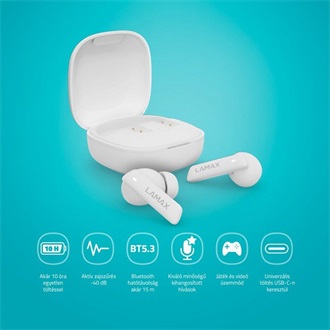Lamax Clips1 ANC True Wireless fülhallgató headset fehér