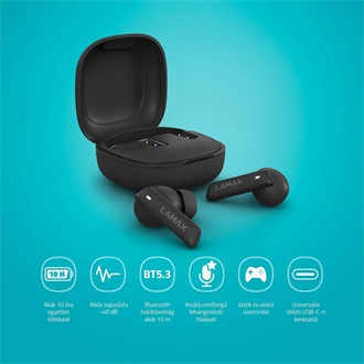 Lamax Clips1 ANC True Wireless fülhallgató headset fekete