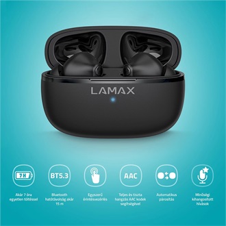 Lamax Clips1 Play True Wireless fülhallgató headset fekete