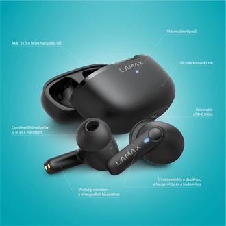 Lamax Clips1 Play True Wireless fülhallgató headset fekete