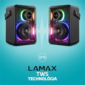 Lamax CyberWave1 IPX5 4000mAh vízálló 2.0 hangszóró fekete