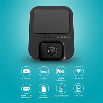 Lamax F10 GPS 4K Rear-cam autós kamera fekete