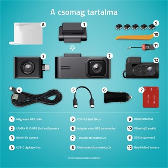 Lamax N10 GPS 3-in-1 autós kamera fekete