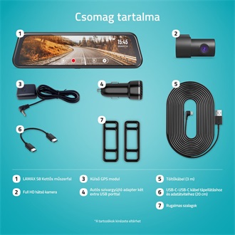 Lamax S8 Dual autós kamera fekete