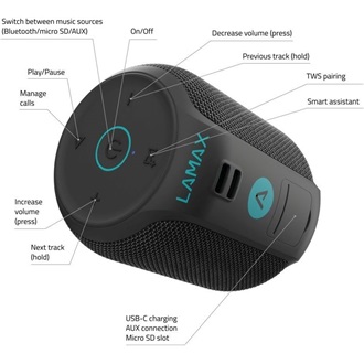 Lamax Sounder2 Mini IP66 2500mAh vízálló 2.0 hangszóró fekete