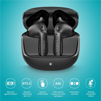Lamax Tones1 True Wireless fülhallgató headset fekete