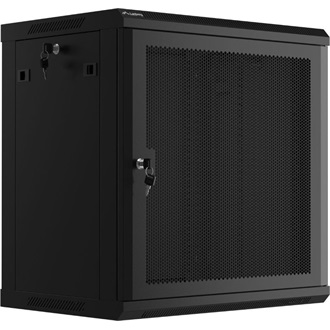 Lanberg 19" fali rack szekrény 12U/600X450 perforált ajtó, lapraszerelt, fekete