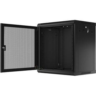 Lanberg 19" fali rack szekrény 12U/600X450 perforált ajtó, lapraszerelt, fekete