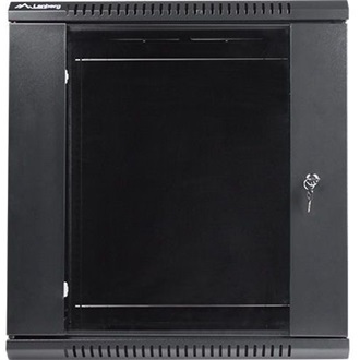 Lanberg 19" fali rack szekrény 12U 600x450mm fekete (üvegajtó)