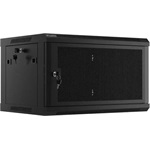 Lanberg 19" fali rack szekrény 6U/600X450 perforált ajtó, lapraszerelt, fekete