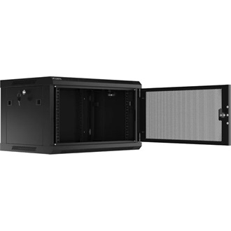 Lanberg 19" fali rack szekrény 6U/600X450 perforált ajtó, lapraszerelt, fekete