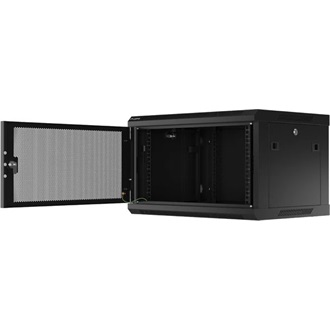 Lanberg 19" fali rack szekrény 6U/600X450 perforált ajtó, lapraszerelt, fekete