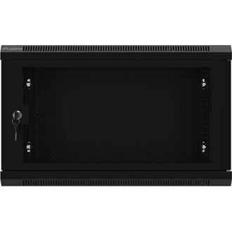Lanberg 19" fali rack szekrény 6U/600X450 perforált ajtó, lapraszerelt, fekete