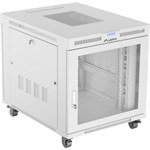 Lanberg 19" szabadon álló rack szekrény 15U/800X1000 perforált ajtó, lapraszerelt, LCD kijelző, szürke