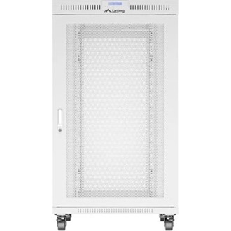 Lanberg 19" szabadon álló rack szekrény 27U/800X1000 perforált ajtó, lapraszerelt, LCD kijelző, szürke