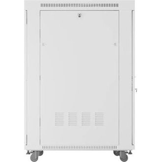 Lanberg 19" szabadon álló rack szekrény 27U/800X1000 perforált ajtó, lapraszerelt, LCD kijelző, szürke