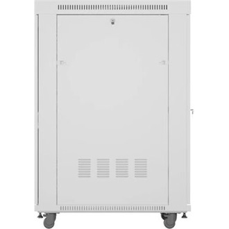 Lanberg 19" szabadon álló rack szekrény 27U/800X1000 perforált ajtó, lapraszerelt, LCD kijelző, szürke