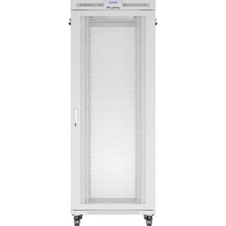 Lanberg 19" szabadon álló rack szekrény 42U/800X1000 perforált ajtó, lapraszerelt, LCD kijelző, szürke