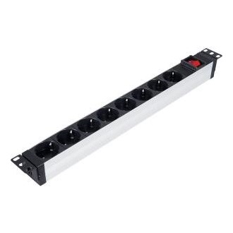 Lande Basic 8db villásdugó CEE 7/7 (EU) elosztó PDU 2.5m fekete 1U