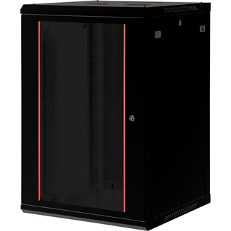Lande PROlineB 600x600 lapraszerelt 18U 19" fali rack szekrény fekete