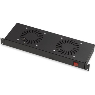 Lande 19" rack szekrényhez 2 ventilátoros ON/OFF 1U ventilátor egység fekete