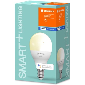 Ledvance Smart+ Bluetooth vezérlésű 5W 2700K E14, kisgömb alakú LED fényforrás