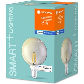 Ledvance Smart+ Bluetooth vezérlésű 6W 2700K E27, dimmelhető gömb alakú filament LED fényforrás