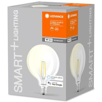 Ledvance Smart+ Wifi vezérlésű 5,5W 2700K E27 dimmelhető filament nagygömb LED fényforrás