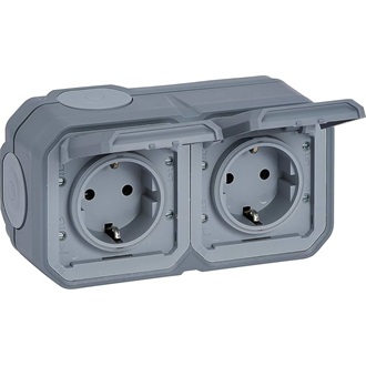 Legrand Plexo 55 2db villásdugó CEE 7/3 (EU) konnektor aljzat szürke